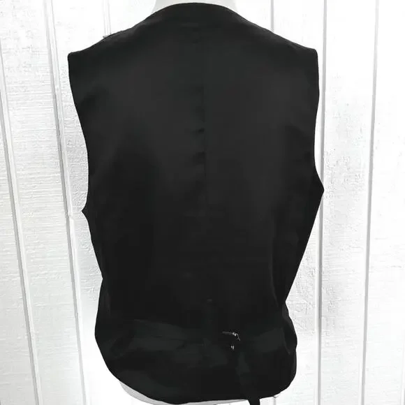 Express Black Tailored Vest Women Y2K Button Front Waistcoat Career Size S - Picture 5 of 8